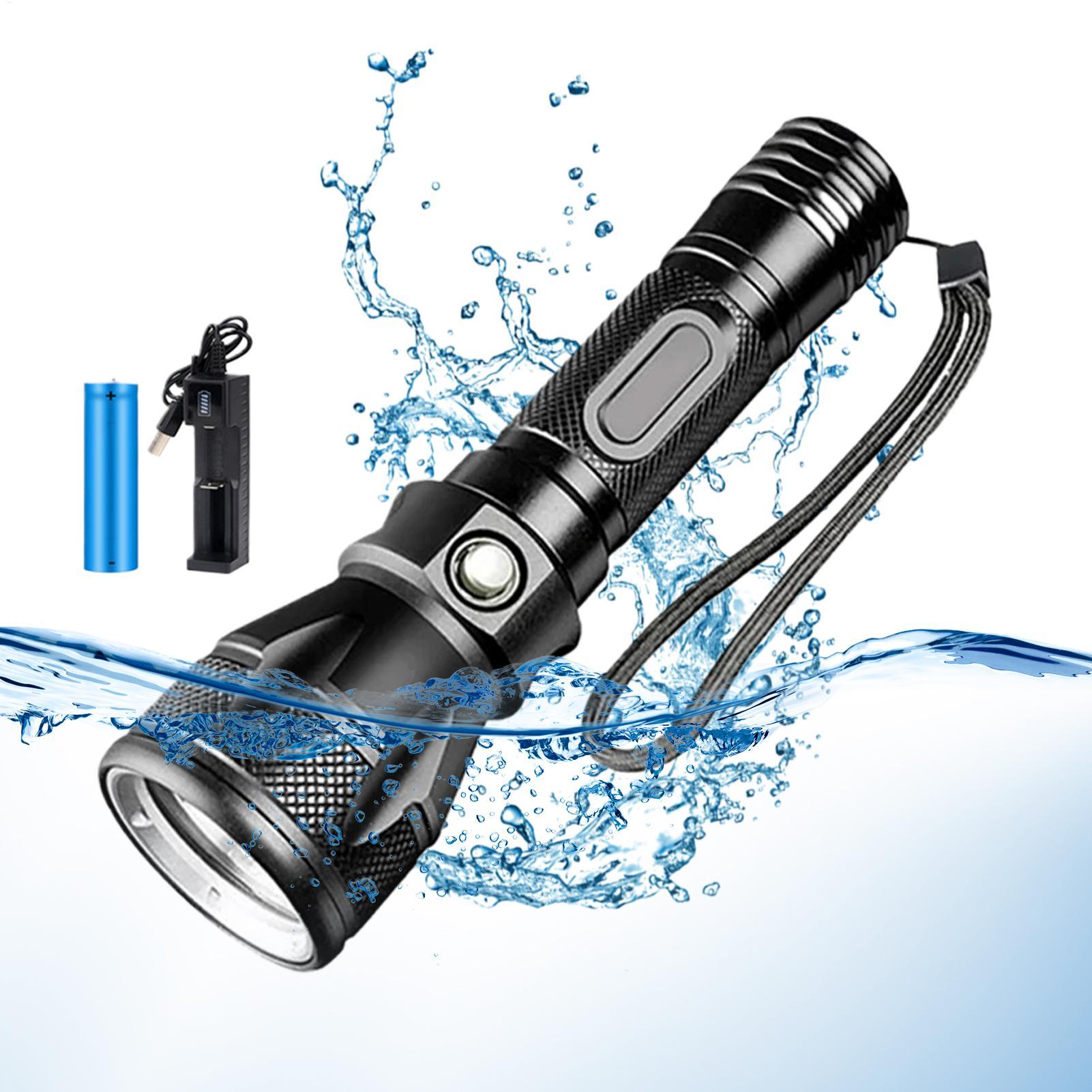 Underwater Flashlight - مصباح غوص LED قوي قابل لإعادة