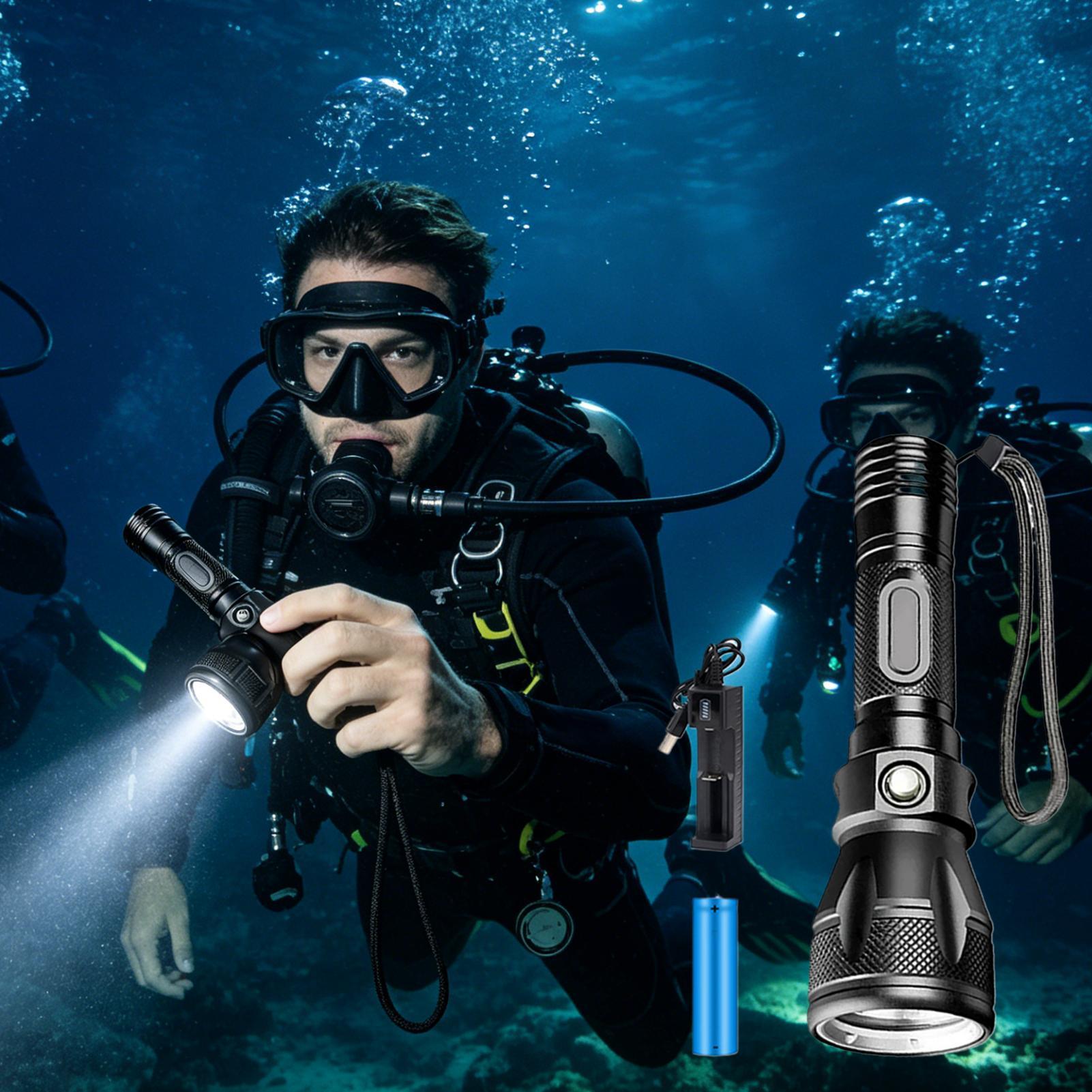 مصباح غوص LED قوي قابل لإعادة  - مراجعة Underwater Flashlight وسعره