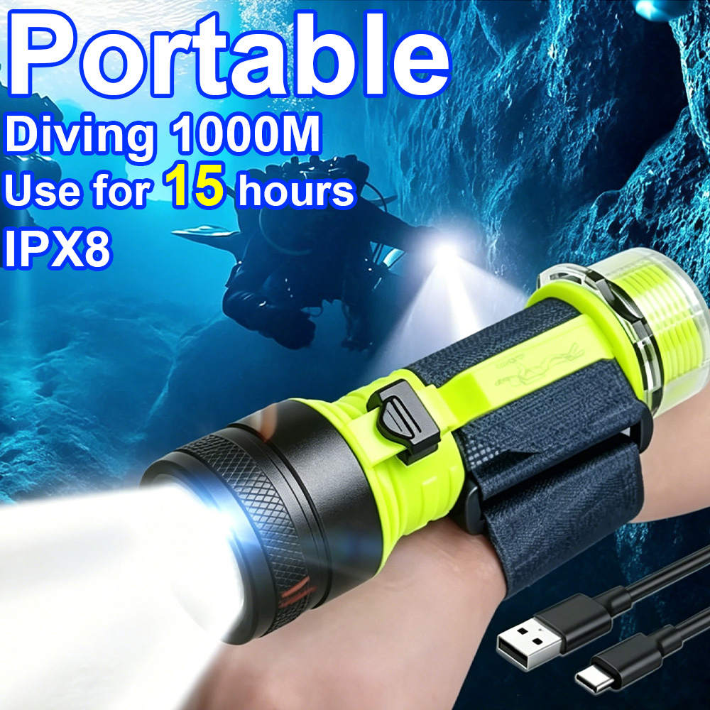 مصباح غوص LED محمول جديد احترا - مراجعة Underwater Flashlight وسعره