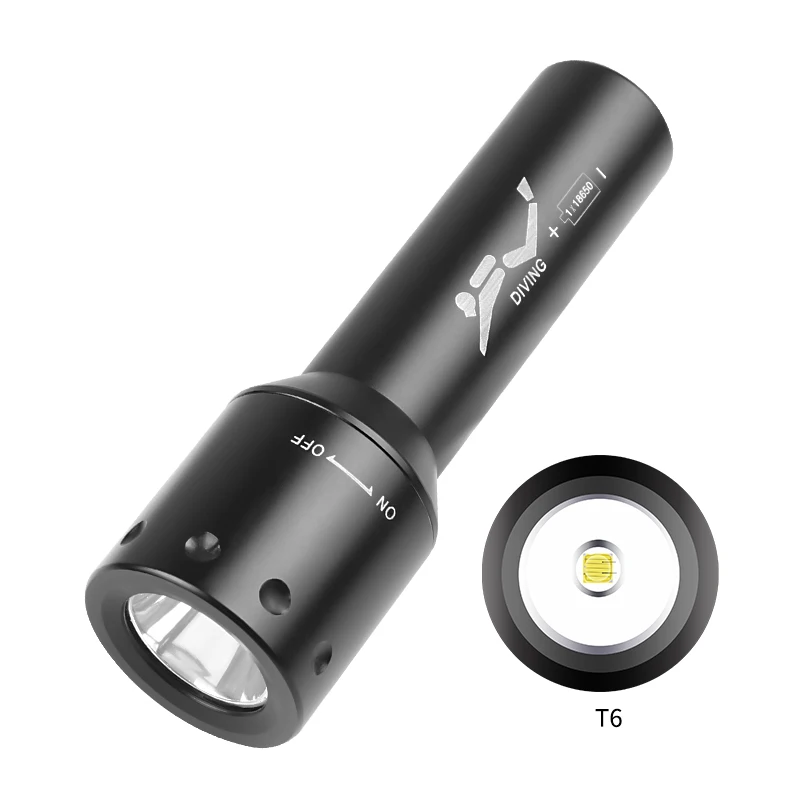 مصباح غوص LED جديد T6 طويل الم - مراجعة Underwater Flashlight وسعره