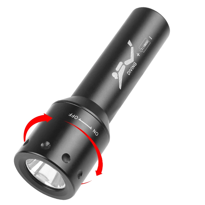 مصباح غوص LED جديد T6 طويل الم - مراجعة Underwater Flashlight وسعره